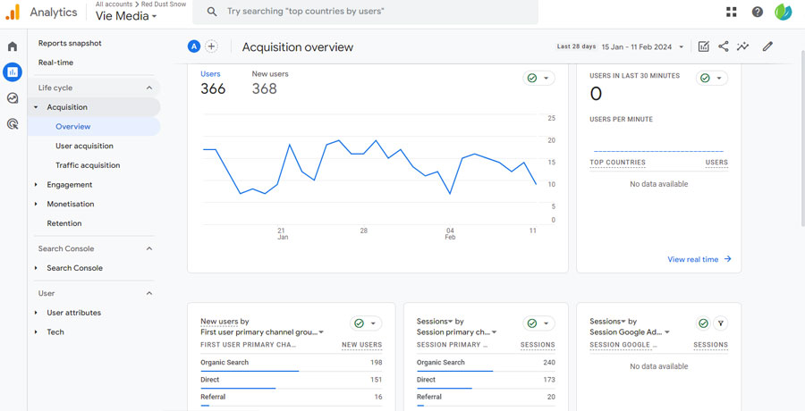 Google Analytics Graphic Display, Vie Media